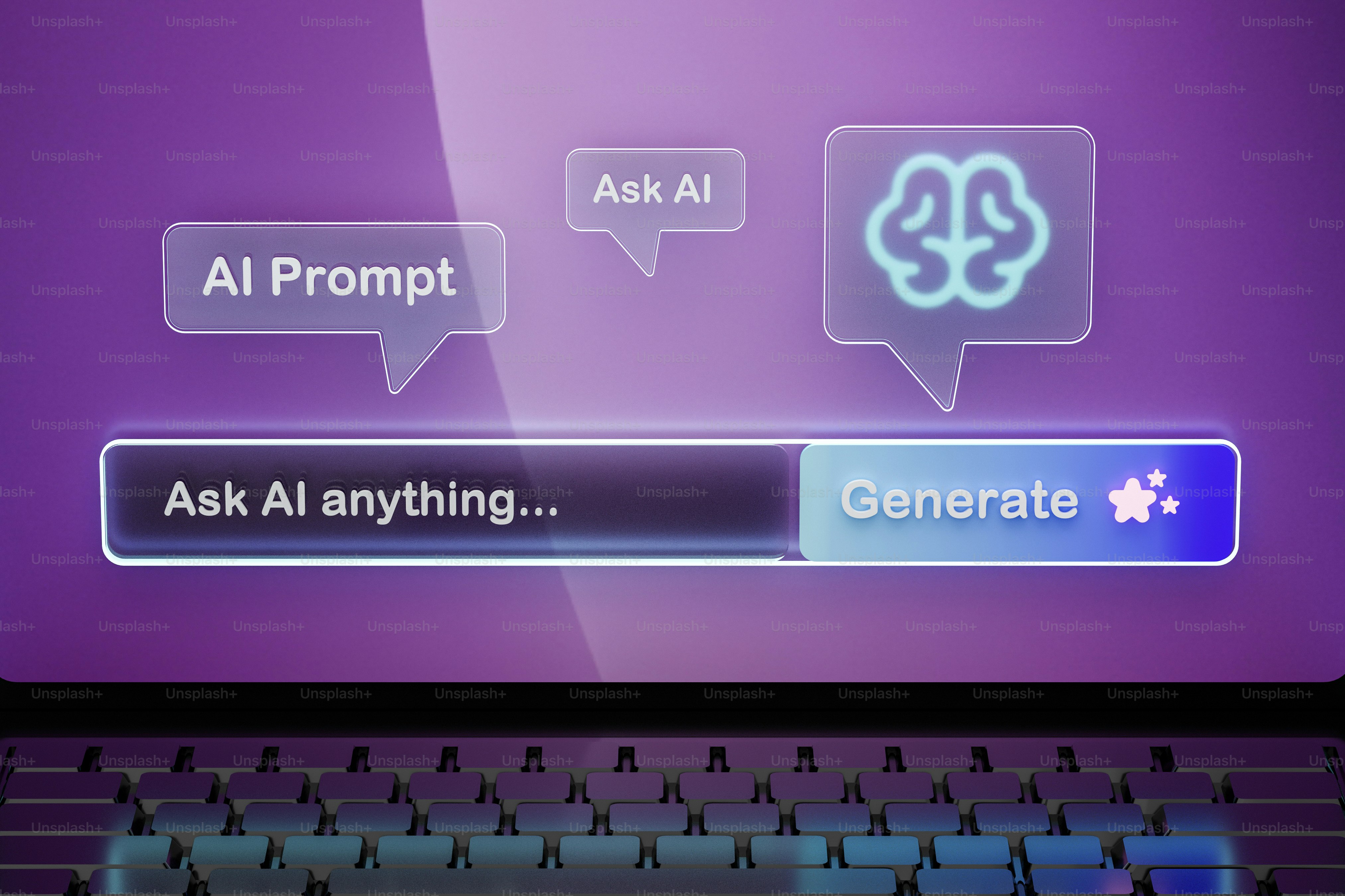 A computer screen with a keyboard on it